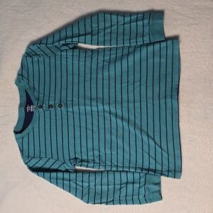 Carters Boys Blue Striped Button Longsleeve Shirt Size 10